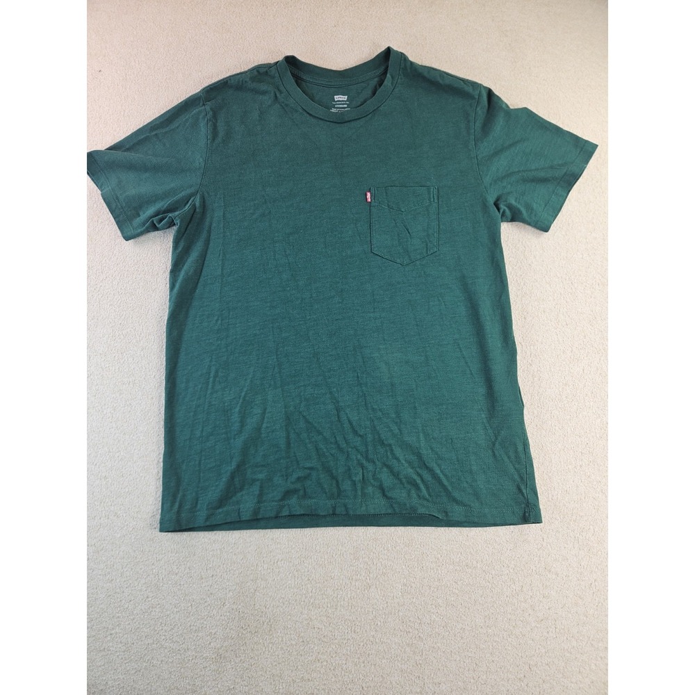 Levi's Men's Classic Pocket T-Shirt Green Short Sleeve Standard Fit Size M